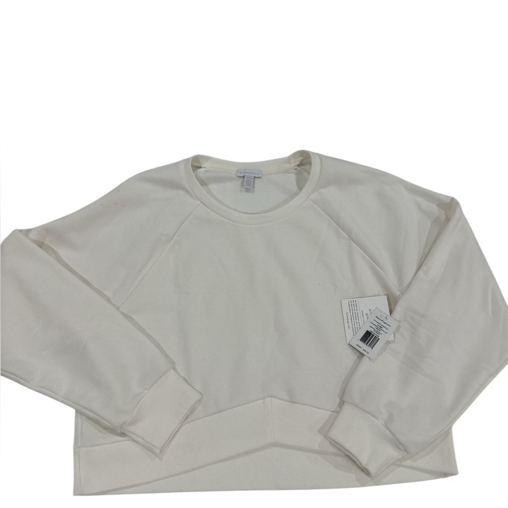 Beyond Yoga White Cropped Crewneck Sweatshirt